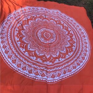 MANDALA SACRAL CHAKRA WINDOW DOOR CURTAINS 2 panels orange ￼84”x41”